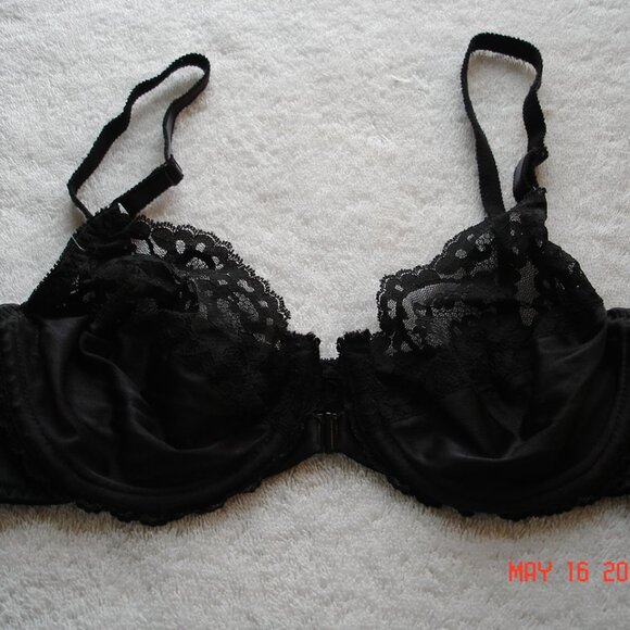 Lot of (3) Women's Bras Black Floral Underwire Size 36B Back, Front Closure - Picture 3 of 7